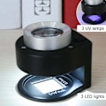 Miniatyrbillede 3 af 5: 30X Illumineret Lup Juveler Lup, 6 Lys Bordmodel Metal Forstørrelsesglas Bærbar Foldbar Skala Øje Lup (30X)