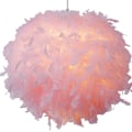 Miniatyrbilde 1 av 5: Fjærlett Lampeskjerm for Pendel, Taklampe, Bordlampe, Gulvlampe | Taklampeskjerm for Stue, Soverom, Kjøkken (Rosa)