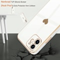 Miniatyrbild 5 av 5: för iPhone 11 Skal för Kvinnor Flickor Slim Lyx Bling Plätering Mjuk TPU Anti-Repor Stötsäkert Stötfångarskal för iPhone 11, Vit