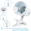 Miniatyrbilde 5 av 5: Klemmelampe, 360° Roterende Klemmeboklampe Leselampe, Hvit E27 Fleksibel Klemmelampe med Bryter, Justerbar Enkel Klemmespotlight (Hvit)