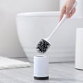 Miniatyrbillede 2 af 5: Silikone Antibakteriel Toiletbørste Toiletbørsteholder Toiletbørste Silikonebørsteholder Vægmontering Uden Boring Holdbar