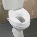Miniatyrbillede 5 af 5: Forhøjet toiletsæde uden låg, aflangt & forhøjet låsesæde til ældre, handicappede og brugere med funktionsnedsættelse, hvid farve