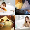 Miniatyrbilde 5 av 5: LED Skrivebordslampe, Øyevennlig Leselampe, 3 Moduser, 10 Lysstyrkenivåer, Berøringskontroll, Dimbar, for Studier Hjemmekontor, Nattbordslamper for Soverom