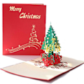 Miniatyrbilde 1 av 4: 3D Julekort, Pop Up Julekort, Julehilsener Med Konvolutter, Beste Gave Til Jul (Juletrær)