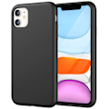 Miniatyrbillede 1 af 5: Silikone Etui til iPhone 11 6.1-Tommer, Silkeblødt Full-Body Beskyttelses Etui, Stødsikkert cover med Mikrofiberforing (Sort)
