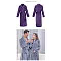 Miniatyrbillede 1 af 4: Ekstra lang badekåbe i tyk flannel til efterår og vinter, natkjole, herre badekåbe i koralfløjl, dame hotelbadekåbe (1 stk) Grey XXL