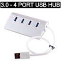 Miniatyrbild 1 av 5: 4 Port USB 3.0 Hub Splitter Hög Hastighet Dataöverföring För Mac PC Laptops Smartphones Tablets Pen Flash Drives (SILVER)