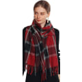 Miniatyrbilde 2 av 6: Vinterrutete skjerf for kvinner, kasjmirfølelse, lange varme sjal, pashmina-duskesjal, stola, Valentinsdagsgaver, skjerf, julegave Red