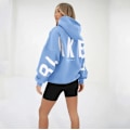 Miniatyrbillede 2 af 4: Blakely Hættetrøje - Langærmet Hættetrøje til Kvinder, Pullover Sweatshirt, Casual Top Lyseblå, S