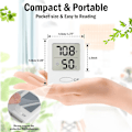 Miniatyrbillede 2 af 5: Digital Rumtermometer, Indendørs Hygrometer Nøjagtig Termometer Luftfugtighedsmåler med Temperatur- og Luftfugtighedssensor og Ansigts-ikon Komfortindikator