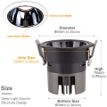 Pikkukuva 3 / 5: Upotettu LED-kylpyhuoneen spottivalo 6 kpl 7W 700LM = 70W hehkulamppu, IP44, lämmin valkoinen 3000K, AC 220-240V, asennusaukko 70-75mm (valkoinen)