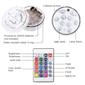 Miniatyrbillede 4 af 5: Undervands 10 LED Lys, RGB Multicolor Vandtætte Batteridrevne Lys med IR Fjernbetjening