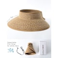 Miniatyrbillede 3 af 5: Dame Solhat Bred Skygge Strå Rul Sammen Foldbar Hestehale Sommer Strandhat UV UPF Foldbar Rejse