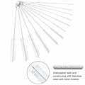 Miniatyrbillede 3 af 5: Flaskerensningsbørster, 12 stk. Rørbørste Nylon Rørrensesæt til Flasker Glas Strårensning, Hvid