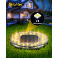 Miniatyrbillede 2 af 5: Solcelle Jordlys, 24 LED Udendørs Solcelle Have Jordlys, IP68 Vandtæt Forsænket Solcelle Spotlight, Solcelle Have Jordlys (Varm Hvid 4 Pak)