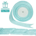 Miniatyrbild 3 av 6: Transparent band, 40 mm x 45 meter, dubbelsidig transparent chiffongband för presentinslagning, julbröllopsfestceremonidekorationer Lake blue