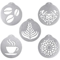 Miniatyrbillede 1 af 5: 5 stk. Kaffeskabeloner i rustfrit stål, Latte Art Kaffe Garland Form Personlig Skabelon til Kaffekagedekoration