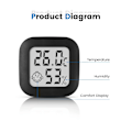 Miniatyrbillede 3 af 5: Digital Hygrometer Indendørs Termometer Rumstermometer og Luftfugtighedsmåler med Temperatur Luftfugtighedsovervågning til Drivhus, Have, Kælder
