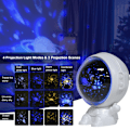 Miniatyrbild 4 av 5: Astronaut Stjärnhimmel Projektor, 360° Rotation Astronaut Projektor med 8 Musik 3 Projektionsteman 4 Belysningslägen Laddning, USB Barnens Nattlampa