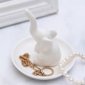 Miniatyrbillede 5 af 5: Elefant Ringholder, Keramisk Elefant Smykkeskål Ringholder Gaver til Jul Fødselsdag Bryllup Kvinder Veninde Kæreste Pige