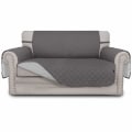 Miniatyrbillede 1 af 3: Sofa Betræk, Slipcovers, Vendbar Møbelbeskytter, Vandafvisende, Sofa Skjold med Elastiske Stropper, Dyrebetræk (Enkelt sæde, Grå)