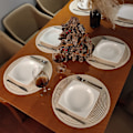 Pikkukuva 5 / 5: Beige punotut pyöreät tabletit, 6 kpl, lämmönkestävät pestävät pöytätabletit keittiöön, 38 cm, beige Beige