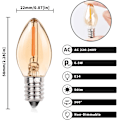 Pikkukuva 4 / 5: 0,5 W E14 LED Filamenttilamppu, C7 Vintage Yövalolamppu, Kierrettävä Meripihkanvärinen Lasinen Suolalamppulamppu, 5 W Vastaava, Ei Himmennettävä (6 kpl)
