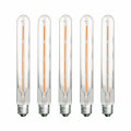 Miniatyrbillede 1 af 5: Sæt med 5 lange rørformede LED-pærer, 4W, svarende til 40W glødepære, E27-sokkel, varm hvid 2700K, 400LM, transparent glas, AC 220-240V