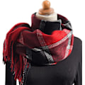 Miniatyrbillede 6 af 6: Vinter Tartan Tørklæde til Kvinder, Cashmere-lignende Tørklæder, Lange Varme Slå-om, Pashmina Kvast-sjal, Stola, Valentinsdagsgaver, Tørklæder, Julegave Red
