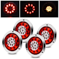 Pikkukuva 1 / 5: Pyöreä 19 LED -perävalon rekka, 4 kpl vedenpitävät kaksiväriset perävalon suuntavilkut 12V 24V