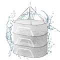 Miniatyrbillede 1 af 5: Tørrenet, Foldsammenlignet Mesh Tøj Sweater Flad Tørrestativ med Drejelig Krog, Tørrestativ, Husholdnings Anti-deformation Åndbar Sweaters Tørrebur