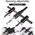 Miniatyrbillede 5 af 5: Justerbar cirkelhulsav skærer træbearbejdningsbor, justerbar 1-tomme til 5-tommer, kraftige træ DIY-værktøjer (skærediameter: 30 mm-120 mm)