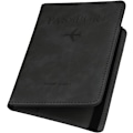 Miniatyrbillede 1 af 4: Pas Pas Etui i PU Læder RFID Blokering Pas Etui Rejsetaske Etui med Kortspor & Elastisk Strop Pas Etuier（Sort） black