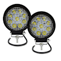 Miniatyrbilde 1 av 5: 2 stk 4 tommer 27W Rundt Flomlys LED Lys Bar, Bred Lysstråle Arbeidslys for Off Road Truck SUV og 4x4 Tåkelys