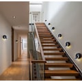Miniatyrbillede 5 af 5: Moderne Bedside Lampe, Soveværelse Stue Trappegang Gang LED Rund Halvmåneformet Vægslampe (Sort)