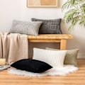 Miniatyrbillede 6 af 6: Corduroy Granule Pudebetræk Dekorative Pudebetræk Aflange Bløde Pellets Solid Pudebetræk til Sofa Soveværelse 12x20 Tommer 8#Grey