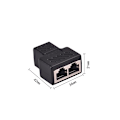 Miniatyrbilde 4 av 4: RJ45 Splitter-koblinger Adapter - Ethernet Splitter-kobling Dobbel Socket HUB-grensesnitt, 2-pakning (Merk: To porter kan ikke fungere samtidig)