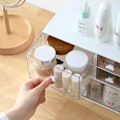Miniatyrbillede 3 af 3: Kontorartikler Skrivebordsopbevaring Kosmetisk Plastopbevaring (Hvid)