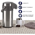 Miniatyrbild 2 av 6: Kaffetermos - 4L Isolerad Pumptermos - Rostfritt Stål Vakuum Termisk Dryckesdispenser BPA-fri Kaffekaraff