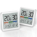 Miniatyrbild 1 av 5: Inomhustermometer Hygrometer Liten Digital Temperatur Hygrometer Inomhustermometer Sensor Luftkvalitetsmätare, 2-pack
