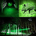 Miniatyrbild 5 av 5: Ficklampa, Grön Ljus Superstark 2000 Lumen Taktisk, Ficklampa Fjärrstyrd Laddningsbar Vattentät Jaktfackla