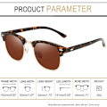 Miniatyrbillede 4 af 5: Halvramme Polariserede Solbriller Til Mænd - UV400 Beskyttelse Retro Halvramme Solbriller Unisex Polariserede Mænd Kvinder Solbriller 2 stk
