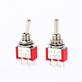 Miniatyrbillede 1 af 3: Stk. Mini Momentær ON-Off-ON Vippekontakt 3 Ben 6A 250V YYV