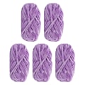 Pikkukuva 1 / 2: 5 Pakkaa Super Pehmeää Chenille-Samettilangaa Neulontavillaa Paksu Lämmin Virkkausneulonta Langat Taiteelliseen Neulomiseen Nuken DIY-Laukkuun Puseroon 500g, violetti Purple