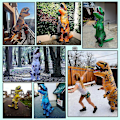 Miniatyrbilde 2 av 4: Dinosaur Oppblåsbar Kostyme Halloween Fest Cosplay Fancy Suits Maskot Tegneserie Anime Kjole For Voksen