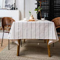 Miniatyrbilde 1 av 4: Bomulls Lin Farmhouse Duk Stripet Jute Bordduk Myk Vaskbar Bordplate 140cm×180cm (4-6 Seter)