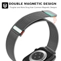 Miniatyrbilde 2 av 5: Apple Watch-reimer 40mm 38mm 41mm, dobbel magnetisk justerbar erstatningsreim for iWatch Ultra/Ultra 2, Series 9 8 7 6 5 4 3 2 1 SE, svart 40mm 38mm 41mm
