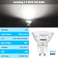 Miniatyrbilde 4 av 5: LED Taklampe Roterbar, 4-veis Rund Plate LED Takspotlys, Inkludert 4x4W GU10 LED Lyspærer, Kald Hvit, for Kjøkken, Stue 4 Way