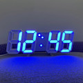 Miniatyrbilde 1 av 5: LED Veggklokke med Digitalt Display, Glødende Nattmodus, Justerbar Elektronisk Bordklokke, LED Klokke Blå