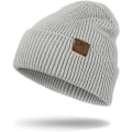 Miniatyrbillede 1 af 4: Strikket hue til mænd, dagligdags hue med opsmøg, strækbar, blød og varm, unisex komfortabel uldhue, gaver til mænd/ham/far, julegave Grey